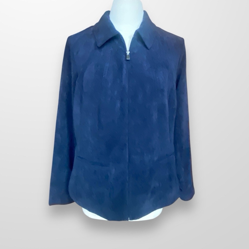 CJ Banks Womens Size X  14W Jacket Lightweight Blue‎ Microfiber Casual NEW - Picture 9 of 9